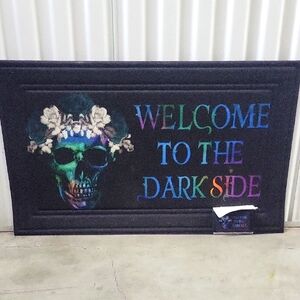 Colorful Skull Welcome Mat. Goth, Hallowee. Holidays.